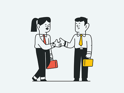 Business Handshake briefcase business businessman character corporate deal drawing editorial hand drawn handshake illustration illustration pack illustrator minimal office startup vector