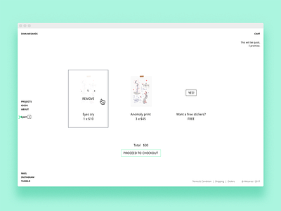Cart page - WIP cart checkout clean e commerce minimal ui