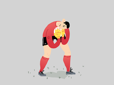Soccer Hug ball clean drawing editorial football goalkeeper illustration line minimal soccer sport vector