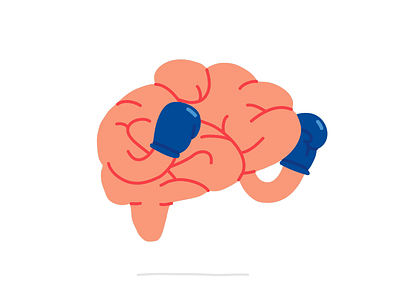 Put em up animation boxer boxing boxing glove brain champion character character art clean fight fighter flat hand drawn illustration line minimal vector