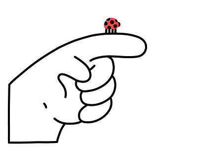Good Luck character clean drawing editorial finger flat good luck hand hand drawn illustration illustrator lady bug ladybug line minimal vector