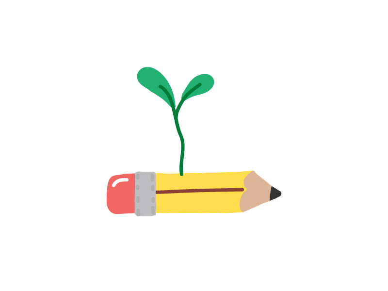 Grow Creativity clean creativity drawing editorial flat grow grow up hand drawn illustration illustrator line make it pop minimal pencil sprout vector yellow pencil