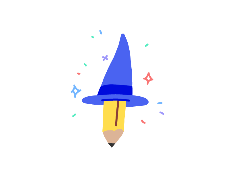 Creative Wizard creativity drawing flat gif hand drawn illustration illustrator line mage magic magic hat magician make it pop minimal pencil spell vector wizard wizardry yellow pencil