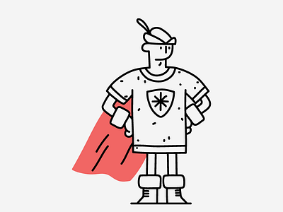 Become the Hero archer archery character clean drawing dungeons and dragons editorial fantasy flat hand drawn hero illustration illustrator knight line make it pop medieval minimal robin hood vector