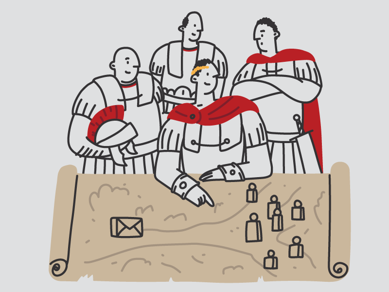 Get More Subscribers strategy subscribers newsletter roman army generals war plan map history cezar romans rome themes kingdom blog character hand drawn illustrator line editorial drawing illustration