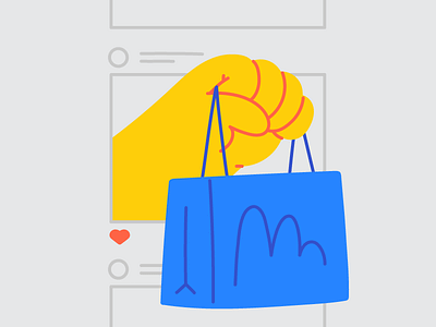 Selling On Instagram blog buying character drawing editorial hand hand drawn illustration illustrator instagram line minimal selling shop shopping bag shopping cart sponsored themes kingdom vector