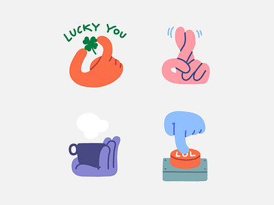 Handy Hands - Snapchat stickers character clean crossed fingers drawing editorial flat gesture gestures hand drawn illustration illustrator lol lucky minimal snapchat sticker sticker design sticker pack stickers vector