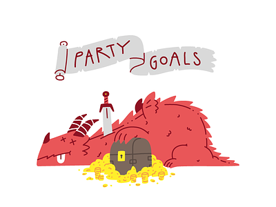 Party Goals character chest clean dnd dndarmory dragon drawing dungeons dragons dungeons and dragons dungeonsanddragons gold hand drawn illustration illustrator loot party goals vector
