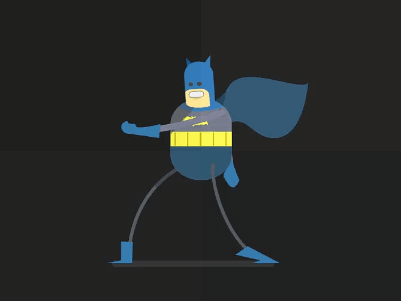 Batman WalkCycle 2d ae animation batman character cycle design flat gif graphic motion walk