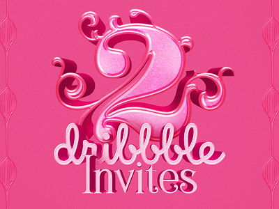 2 Dribbble invites to give away 3d art clean font graphicdesign invitation invites lettering logo type typography vector