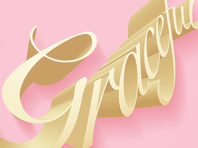 Graceful 3d elegant graceful graphicdesign happy illustrator lettering letters photoshop pink type typography