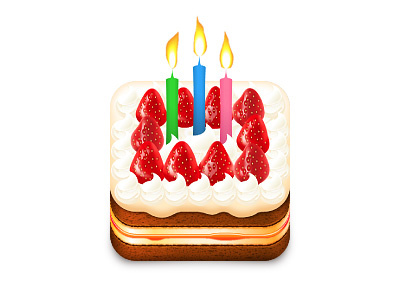Birthday Cake Icon colorful food icon illustrator