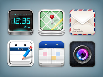 Icons calendar camera clock icon illustrator mail map