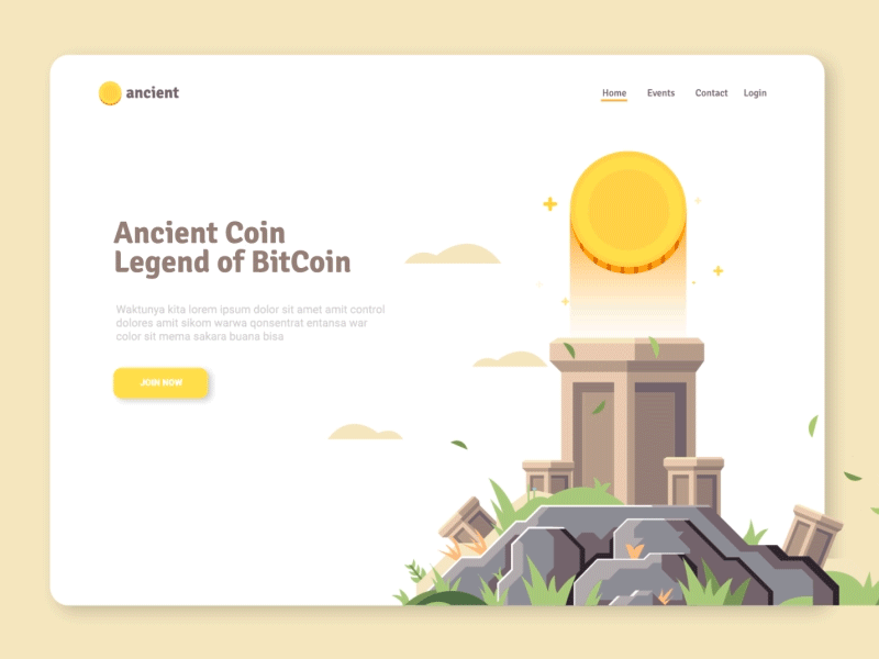 Ancientcoin Landing Page coin crypto cryptocurrency debut landing page ui wallet