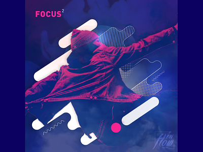 Focus2 artwork duotone dynamic forms isolated neon photoshop