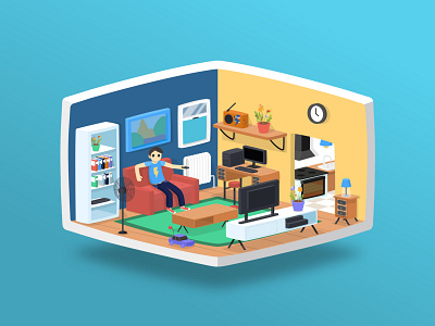 Apartment illustration apartment cute design ecology electricity energy funny graphic design illustration illustration art illustrator isometric isometric design isometric illustration isometry vector