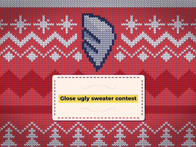 Glose ugly sweater contest promo poster brand christmas contest holiday illustration sewing sweater ugly sweater vector visual identity