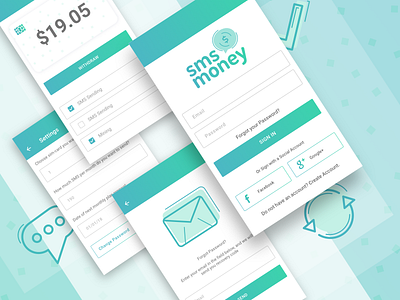 Money Sms Android App android app application design icon ui ux