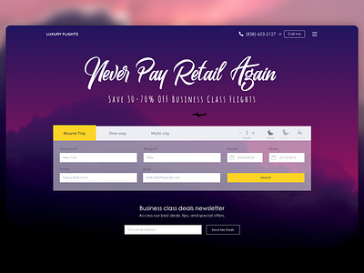 Luxury Flights airlines design flights interface ui website