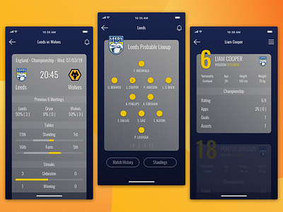 Football Statistics App Concept