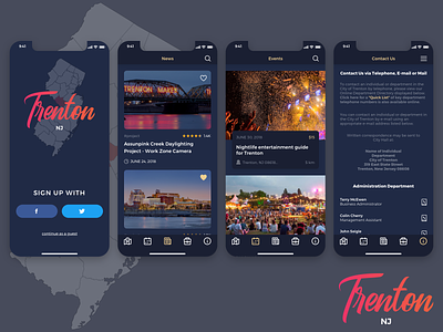 Trenton App app application design mobile ui ux