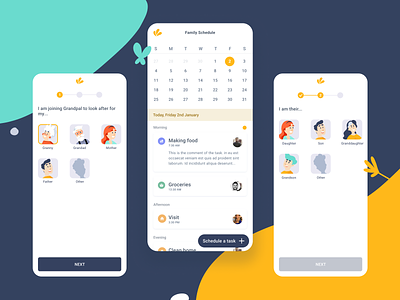 Grandpal - Family app app calendar mobile sign up tasks ui