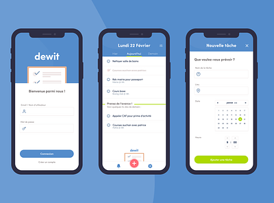 Dewit - Task planner app mobile mobile ui task list todo ui