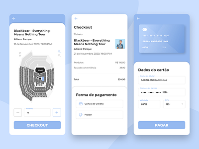 Daily UI 002 :: Checkout app arena blackbear card checkout concert daily ui mobile payment ticket ui