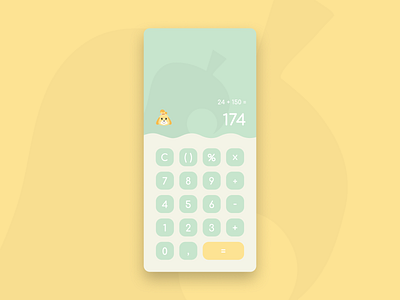Daily UI 004 :: Calculator animal crossing app calculator daily ui design illustration mobile ui vector