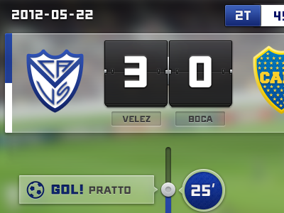 Game Timeline aerolab argentina board boca field football game score soccer timeline velez