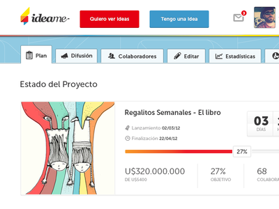 Idea.me Projects aerolab argentina countdown idea.me ideame inbox percentage tab tabs ui ux webdesign