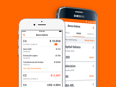 Banco Galicia Case Study - Mobile App Design android app case study ios material design mobile banking payment sketch ui ux
