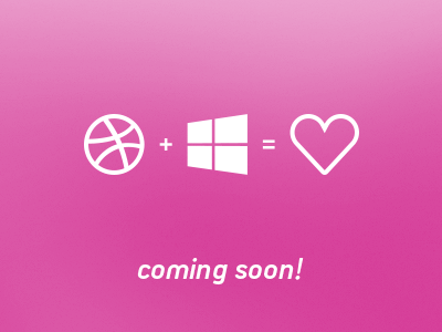 Dribble + Windows 8 aerolab app application argentina coming soon dribble heart metro pink tech windows 8