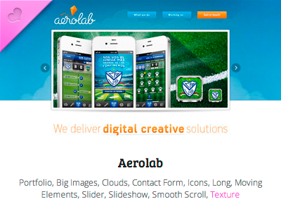 One Page Love aerolab argentina award clouds dribbble icons landing moving elements one page love smooth scroll texture