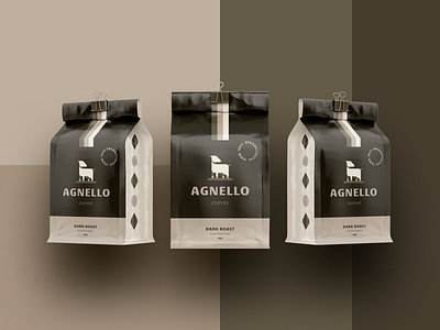 Agnello - Coffee Paclkaging animal bag cafe cafe branding cafe logo coffee coffeeshop label lamb logo design logodesign package packaging pouch roaster