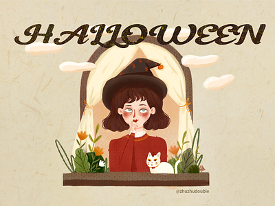 Happy halloween day design figure portrait girl illustration illustration ui 插画