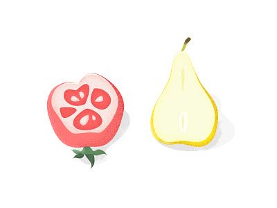 A tomato and a pear