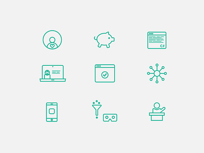 Selection of icons