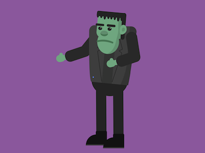 Frankenstein's Monster Flat Graphic Character Design cartoon character character design comic cute flat graphic horror illustrator motion graphics