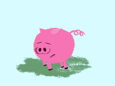 Little Piggy after effects animation character animation character design illustration mograph motion graphics motiongraphics oil pastels pig