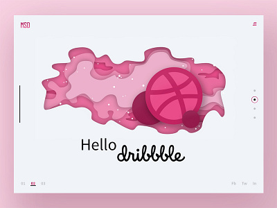 Hello Dribble! debut design flat hello illustration pink sketch ui ux website