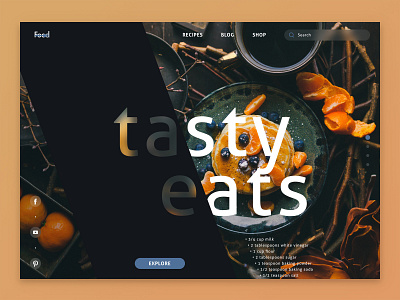 Food UI design design porn food interface landing page minimal sketch app tasty type ui ux yummy