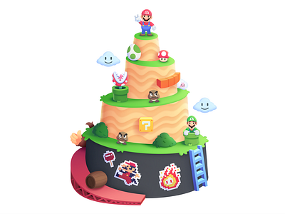 Super Mario Bros 35th Anniversary artwork design figma figmadesign illustration nintendo super mario bros vector vector illustration videogame