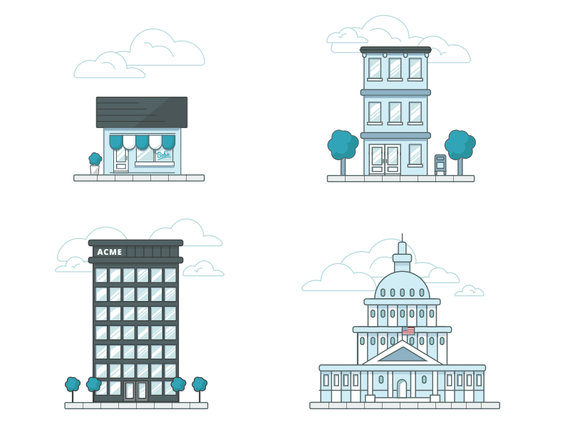 Building Icons federal corporate state local ui icons buildings