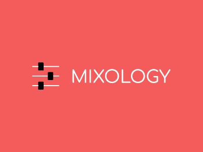 Mixology Logo color cool logo font logo logotype mix pink red type