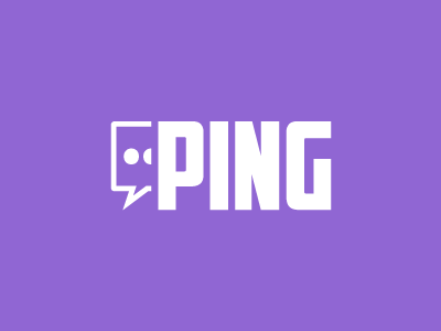 Ping Logo blue color cool logo font logo mix pink purple red thirty thirty logo type