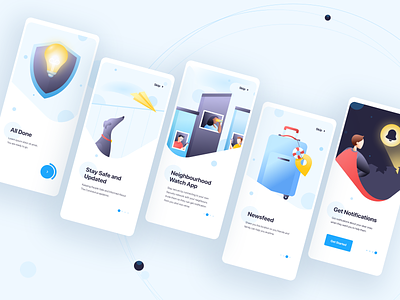 Circle - Onboarding android app flow illustration ios landing page mobile registration ui ux