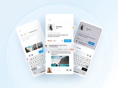 Circle - Post android app community facebook illustration ios mobile post ui ux