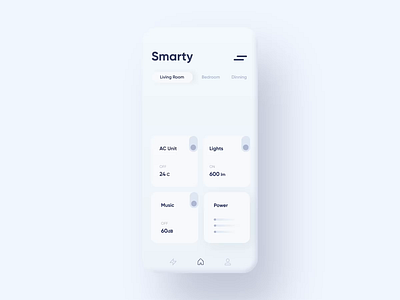 Smart Home Control - Mobile App animation app clean dashboard design system invisionstudio light mobile smart home ui ux