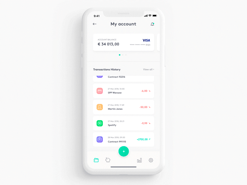 Banking App #2 banking finance interaction interface mobile motion ui animation ui elements